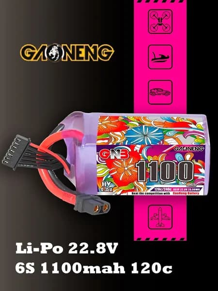 Аккумулятор GAONENG GNB 1100MAH 22.8V 6S 120C XT60 HV
