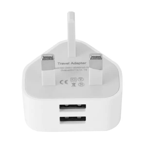 Y3Универсальный USB-разъем совместим с Великобритании,3-контактный адаптер настенного зарядного устройства USB-портами, дорожное зарядное устройство зарядки телефона (2 порта)