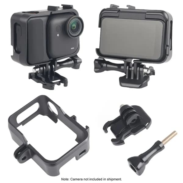 Защитная рамка для Insta360 GO Ultra, черная, из поликарбоната, с креплением холодная башмак