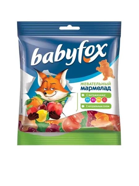 BabyFox Жевательный мармелад с соком ягод и фруктов, 70 гр