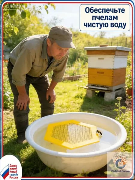 Лоток для питья пчёл и насекомых жёлтый 210 180 мм безопасная поилка для садовых опылителей, поильная станция для пчёл, бабочек и других насекомых
