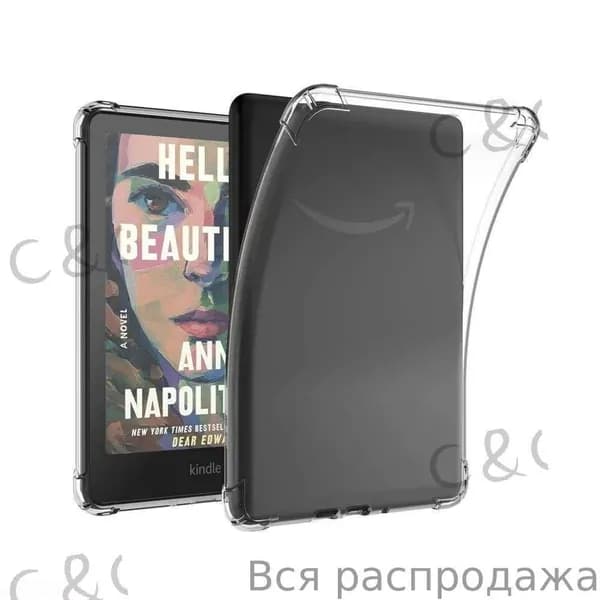 Прозрачный чехол для Kindle Paperwhite 12-го поколения eReader (7 дюймов, 2024) - Ультратонкий легкий устойчивый к царапинам силиконовый резиновый прозрачный ТПУ задний чехол