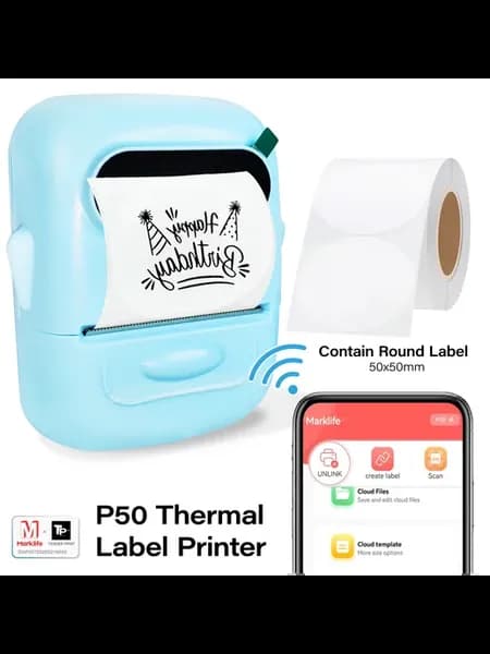 Термопринтер Marklife Label P50 P50 blue 5050 a