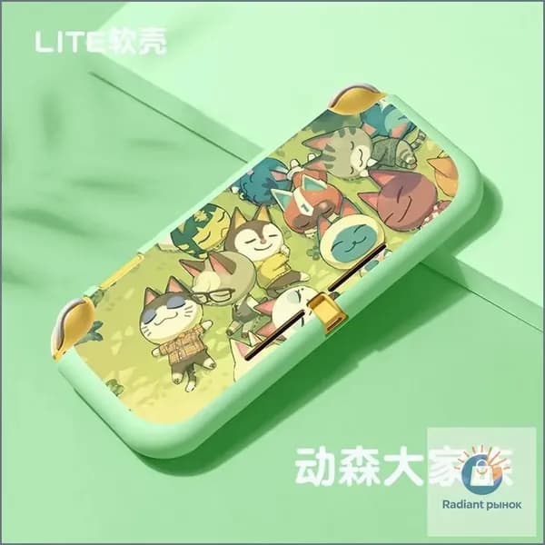 Защитный чехол полуобъемный для Nintendo Switch Lite: тематический дизайн из Animal Crossing (Дорога Животных)