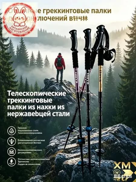 Палки для скандинавской ходьбы 60-100, 64-135 см