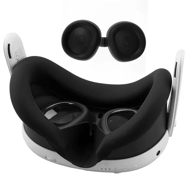 Силиконовая маска и защитная крышка для объектива VR для Meta Quest 3, чёрные
