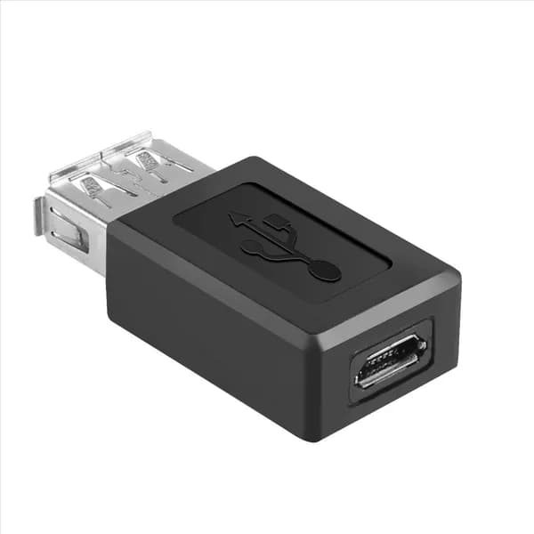 Черный USB 2.0 Тип A Женский к Micro-USB B Женский Адаптер Штекер Конвертер