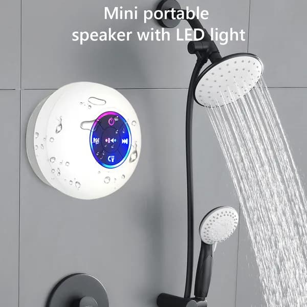 Водонепроницаемая Bluetooth-колонка с LED-подсветкой и присоской