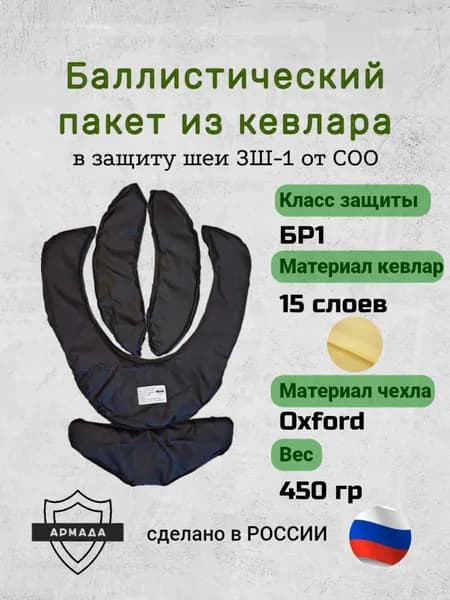 Баллистика для защиты шеи ЗШ-1 ССО из кевлара БР1