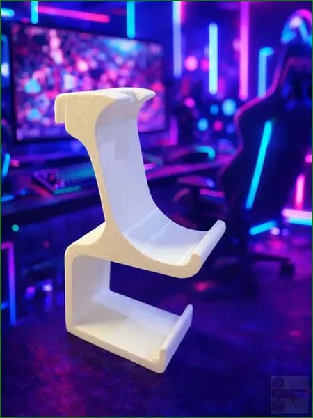 Держатель-кронштейн для Геймпада и наушников Sony PS5 (белый)-3D