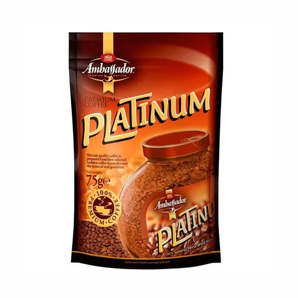 Кофе растворимый Ambassador Platinum, м/у, 75 г 7592580