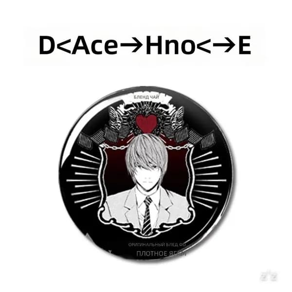Коллекционный значок Death Note: Light Yagami, круглый металлический с булавкой, 58 мм