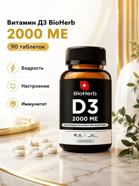Витамин Д, ускорение метаболизма, 90 таблеток / BioHerb