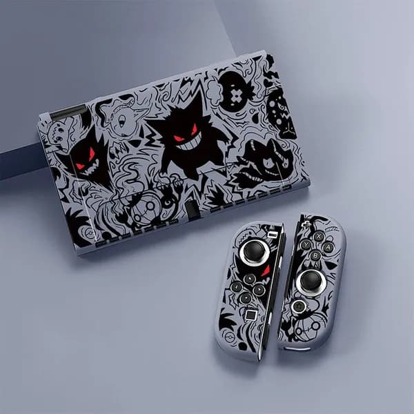 Силиконовый защитный чехол на игровую приставку Nintendo Switch Oled, мягкий чехол из TPU Покемон Генгар