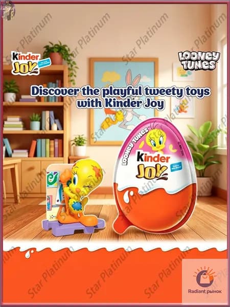 Шоколадное яйцо Киндер Джой Tweety(3шт)