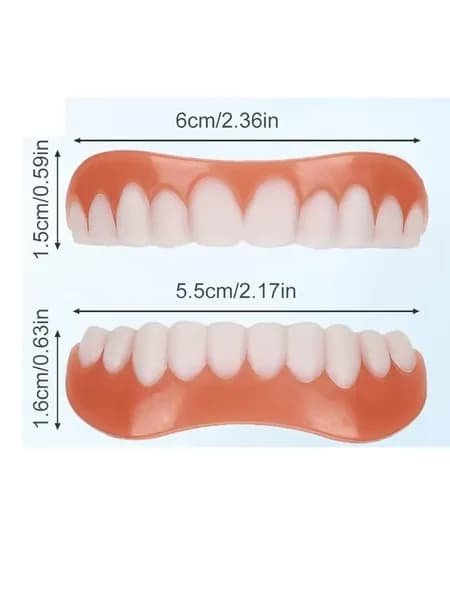 1pcs Мужские и женские силиконовые искусственные зубы, отбеливающие палочки для зубов, верхние и нижние зубные протезы.