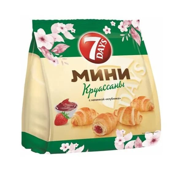 7DAYS мини-круассаны Клубника, 265 г/