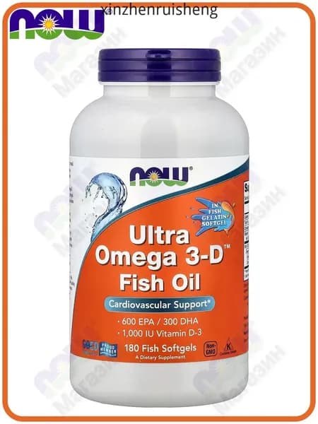 NOW Foods, Ultra Omega 3-D Рыбий жир, 600 EPA/300 DHA, Fish Oil, 180 софтгелей
