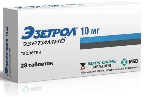 Эзетрол, таблетки 10 мг, 28 шт.
