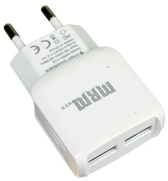 Сетевое ЗУ, 2 USB, 110-240В/5,0В, 2.0А макс. сумм.
