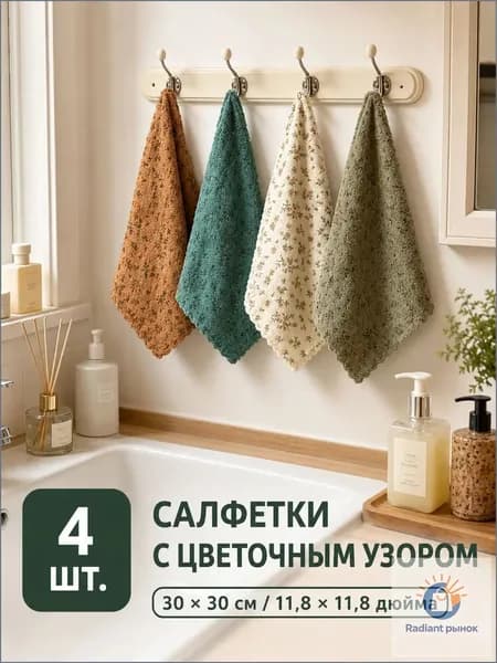 Полотенце кухонное towel, 30x30, 4шт