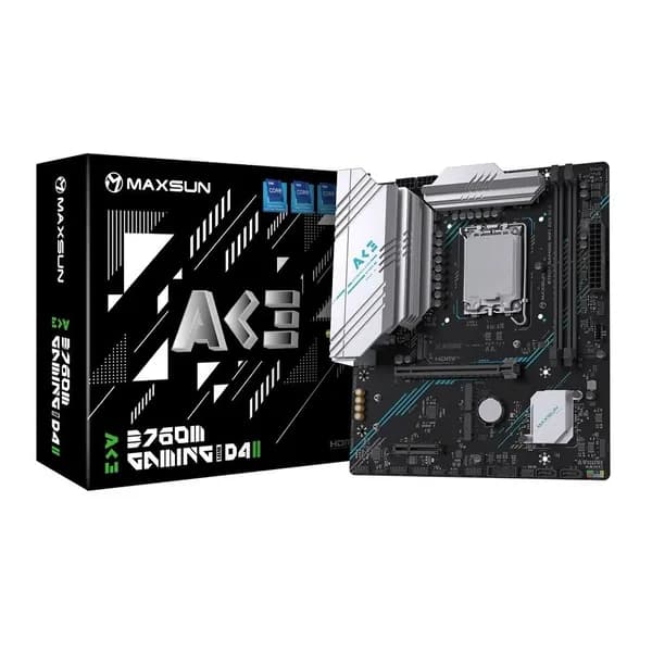 MAXSUN Материнская плата MS - B760M Игровой Wi - Fi ACE D4 II LGA 1700 2хSO - DIMM DDR IV, DDR V 3хM.2