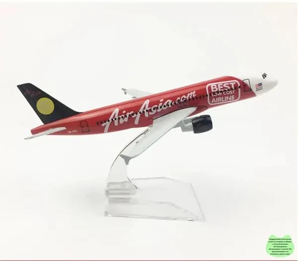 Металлическая модель самолета AIR ASIA Airbus A320