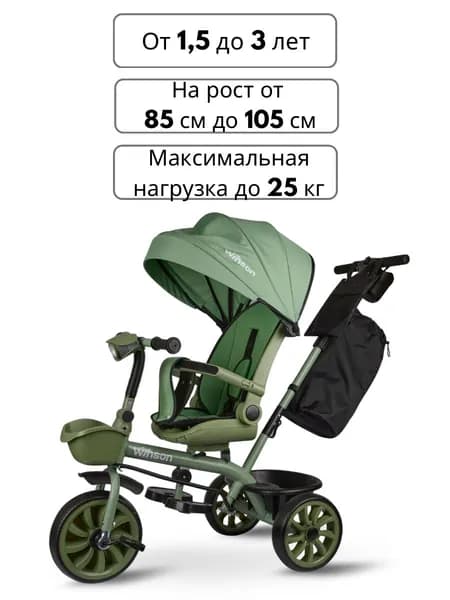 Велосипед трехколесный детский с ручкой и козырьком