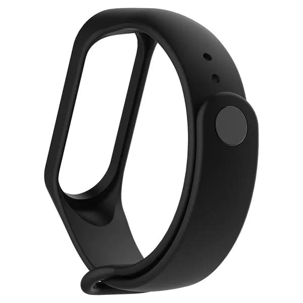 Силиконовый ремешок для Xiaomi Mi Band 3, чёрный, 220 мм