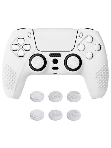 PlayVital 3D Studded Edition Противоскользящая силиконовая накладка для PS5 контроллера, мягкий резиновый чехол с 6 колпачками для стиков