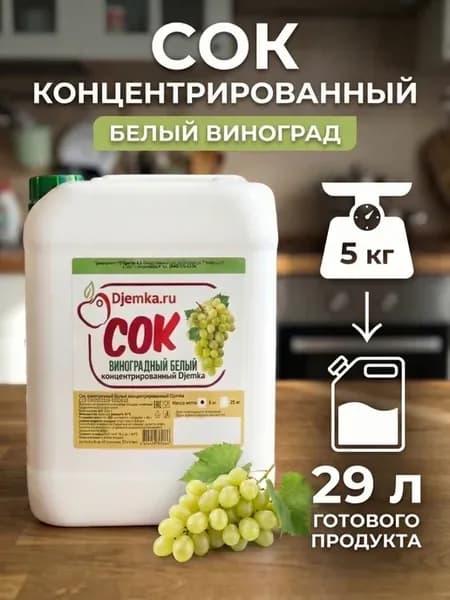 Концентрат сока белый виноград 5 кг