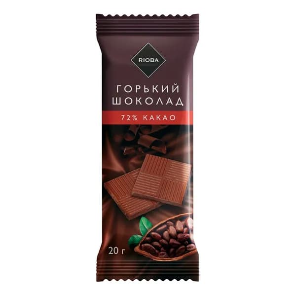 Шоколад Rioba горький 72% какао 20 г