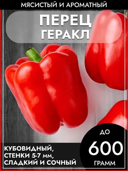 Перец сладкий красный "Геракл", мясистый и крупный (кубовидный) семена позднеспелый до 600 г