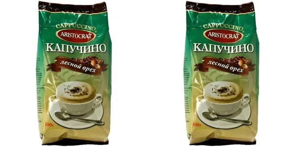 Aristocrat Кофейный напиток растворимый Капучино Лесной орех, 300 г, 2 уп