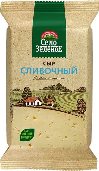 Сыр СЕЛО ЗЕЛЕНОЕ Сливочный 50%, без змж, 200г 2 шт.