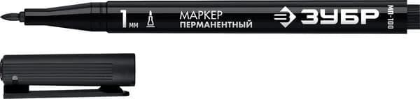 Маркер ЗУБР МП-100 черный, 1мм перманентный (06320-2)