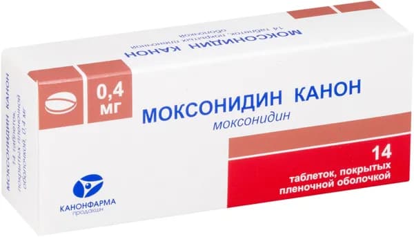 Моксонидин Канон, таблетки покрыт. плен. об. 0.4 мг, 14 шт.