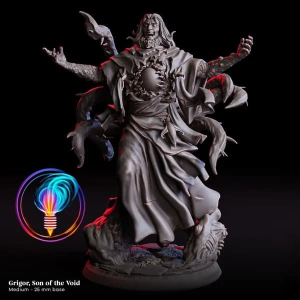 Фигурки для настольных игр, Григор, Сын бездны, ДнД, Dangeon and Dragons, sci-fi, pathfinder. база 25mm