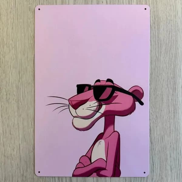 Табличка металлическая интерьерная Арт Розовая Пантера Pink Panther