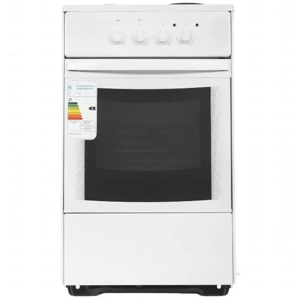 Электрическая плита (50-55 см) Flama AE 1304 W, 50 см, 3 конфорки, 50 л, эмалированный металл, белый