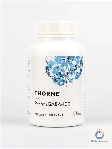 Гамма-аминомасляная кислота 100 мг (ГАМК), PharmaGABA-100, , 60 капсул