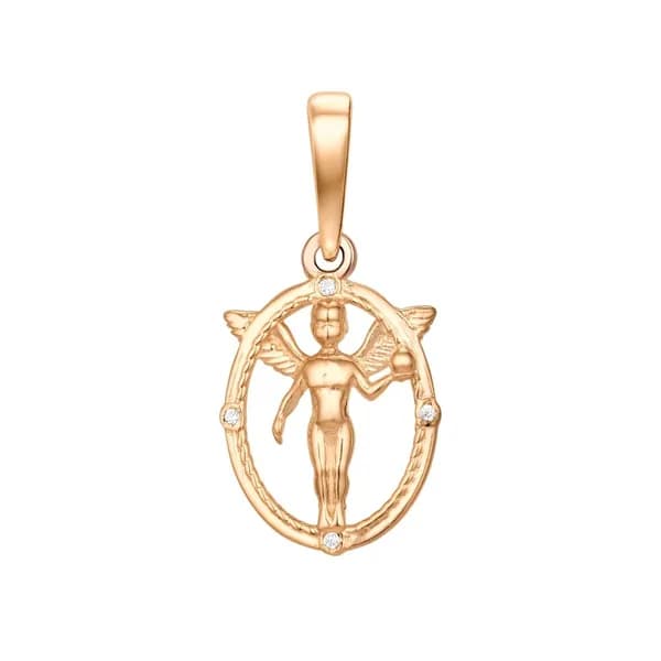 Подвеска на шею с фианитами из красного золота 375 пробы 585GOLD