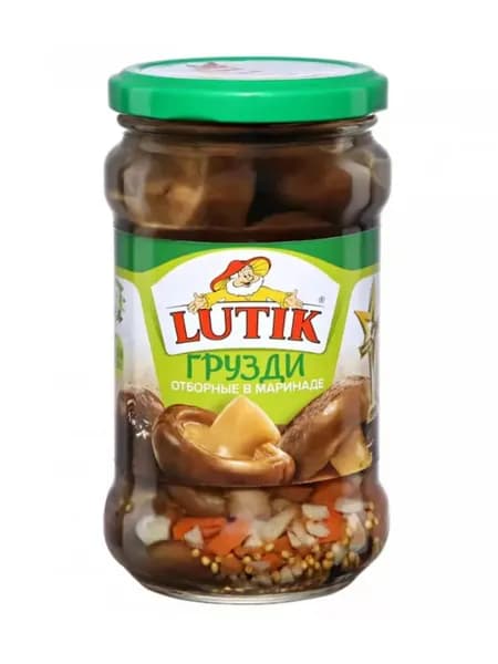 Lutik Грузди отборные в маринаде, 314 мл, 3 бан