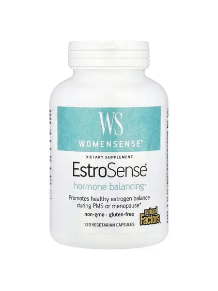 Natural Factors, WomenSense, EstroSense, гормональный баланс, 120 вегетарианских капсул.