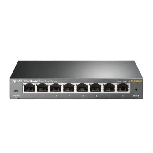 TP-LINK TL-SG108E, 8 портов, гигабитный, Easy Smart, управляемый, металлический корпус, настольный коммутатор.