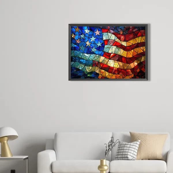 Диамантная картина в стиле флага США, 50 35 см, из смолы
