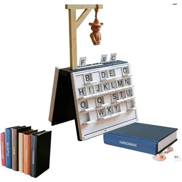 Настольная игра в форме книги с 3D-печатью: Виселица , шахматы, крестики-нолики и другие
