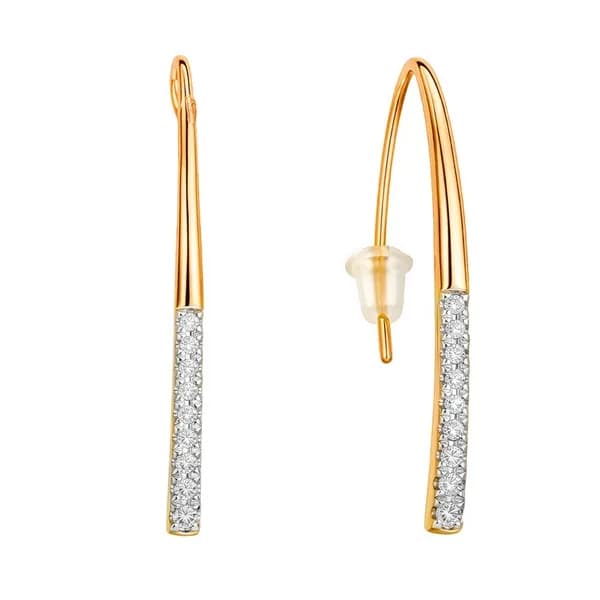 Серьги женские с бриллиантами из красного золота 585 пробы 585GOLD
