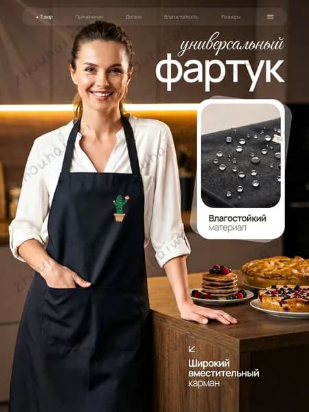 Фартук кухонный рабочий универсальный