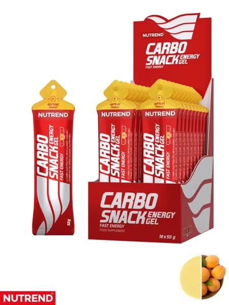 Энергетический гель в саше CARBOSNACK Nutrend 18 штук по 50 грамм, абрикос